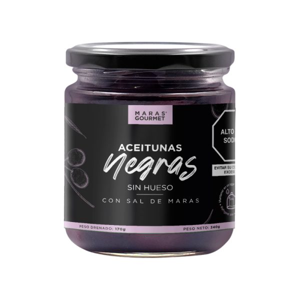 Aceitunas Negras Deshuesadas con Sal de Maras