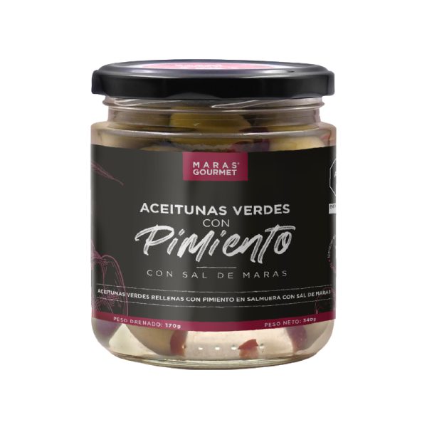 Aceitunas Verdes con Sal de Maras Rellenas con Pimiento