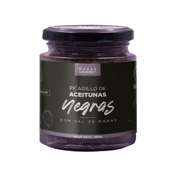 Picadillo de Aceitunas Negras con Sal de Maras