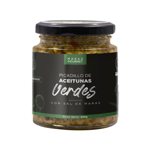 Picadillo de Aceitunas Verdes con Sal de Maras